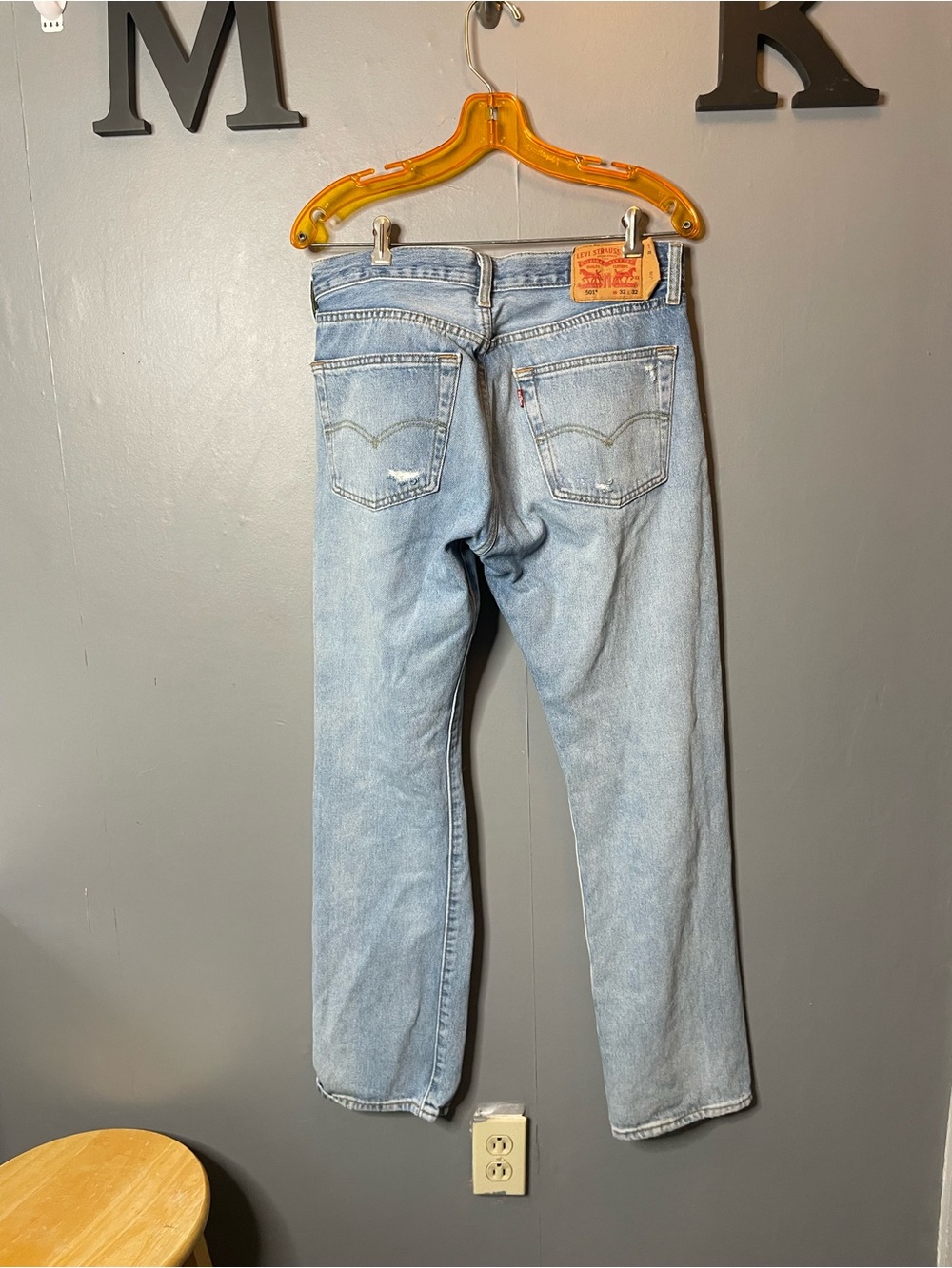 Levi's 501 Light Blue Distressed Men's Jeans 32x32 - Picture 6 of 11